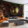 2D Magical Tree Library Tapestry Vintage Bookshelf Bedroom Decor