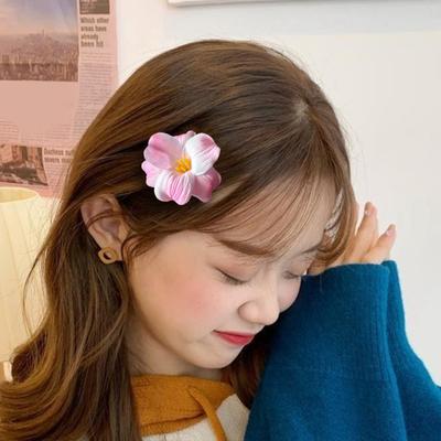 Kadın Saç Tokası 3D Çiçek Dekor Yan Kahkül Saç Tokası Yaz Plaj Deniz Saç Tokası Fotoğraf Aksesuarları Saç Tokası Saç Aksesuarı