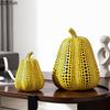 Polka Dot Art Pumpkin Sculpture Yellow Pumpkin Handicraft Desk Decoration Resin Artwork Ornaments Modern Home Decor Accessories