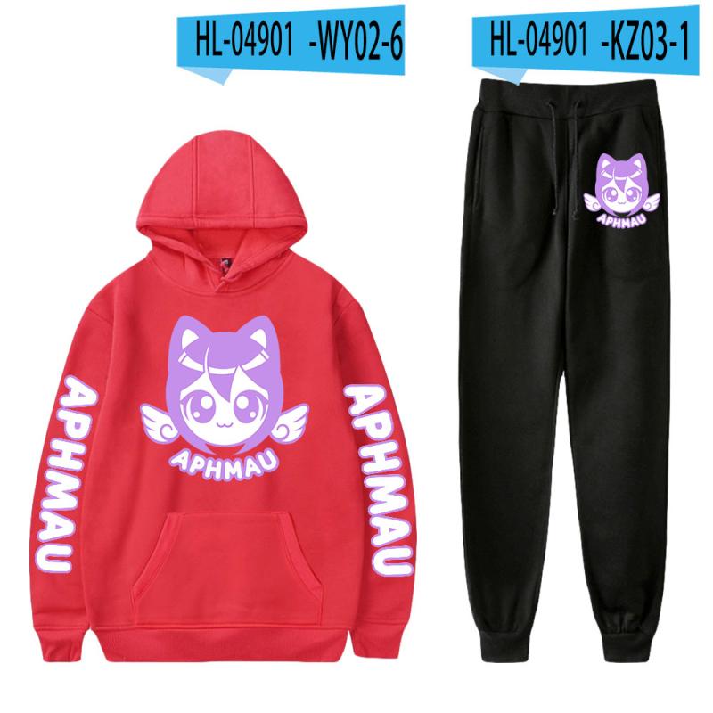 

Аніме Aphmau Merch Prints Hoodie Sets Чоловіки Жіночі Спортивні костюми Повсякденні Толстовка + Штани 2 шт. Вуличний одяг Великі світшоти XXL