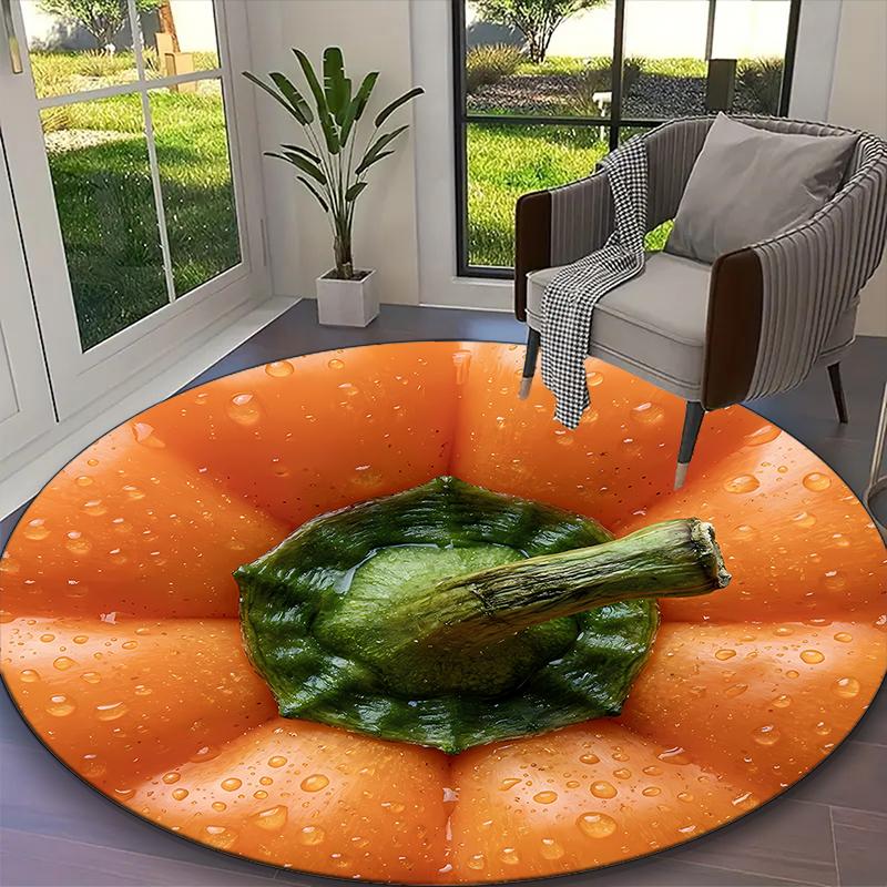 [1pc Bright Hibiscus Gradient Foliage Visions Office Carpet] Easy Maintenance Chair Rug for Conference Room Use, Durable Round Sofa Floor Mat