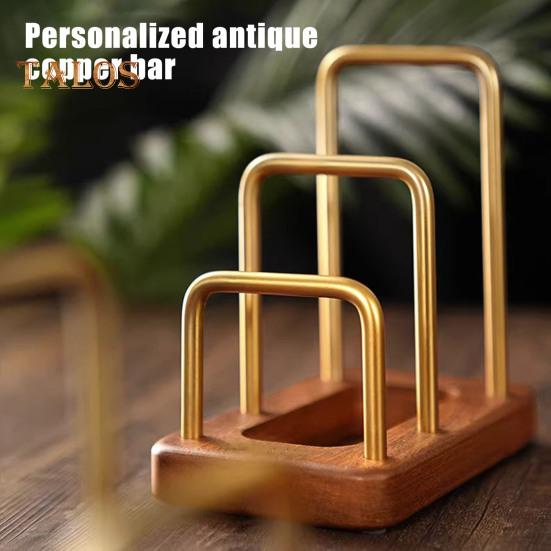 Kitchen Chopping Board Rack with Wood Base Multi Layer Design Stable Pot Lid Holder Baking Pan Storage Organizer