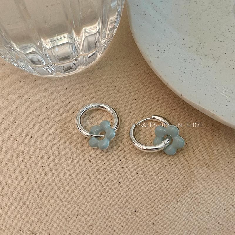 

Korean Dongdaemun Macaron Glazed Flower Earrings - Fresh, Sweet, Versatile Ear Studs