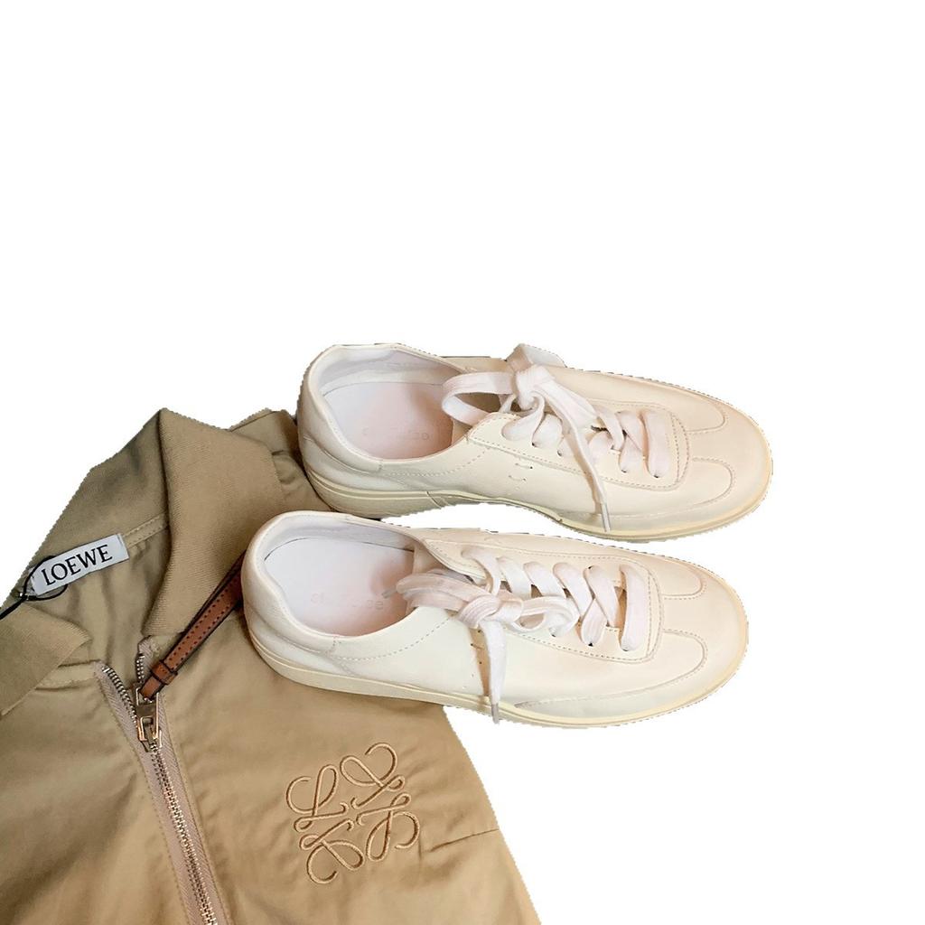 Grape Mother Has the Same Round Head, Soft and Waxy, Easy To Wear, Soft Leather Lace-up, Small White Shoes, Academic Style, Casual and Versatile Spor