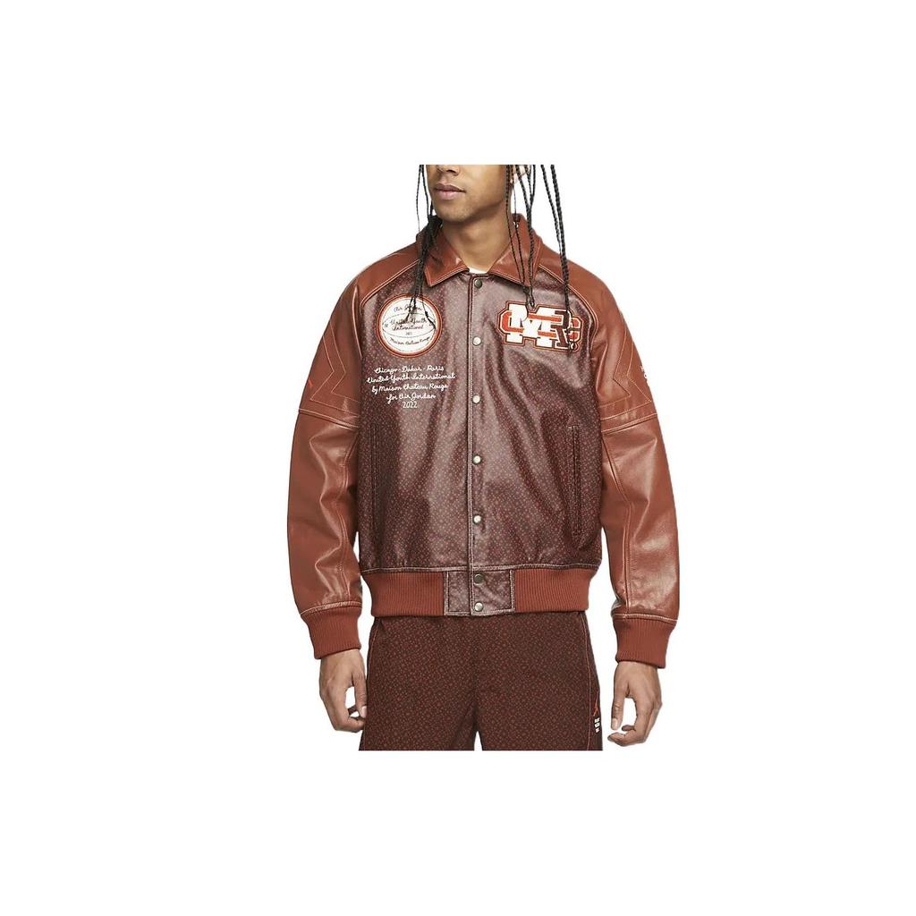 Jordan X Maison Chateau Rouge Double-Breasted Lapel Long Sleeve Jacket Men Outerwear Brown DJ9771-203