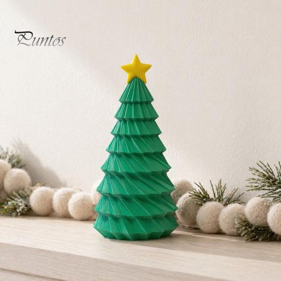 Star Topper Tree Statue 3D Printed Christmas Figurine, Yellow Statue, Mini Small Ornament Decoration for Home Office, Gift Xmas Holiday Party