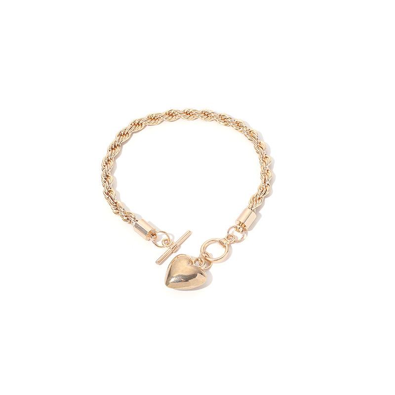 Love Round Brand Metal Bracelet Ins the Same Style, Fashionable Personalized Bracelet