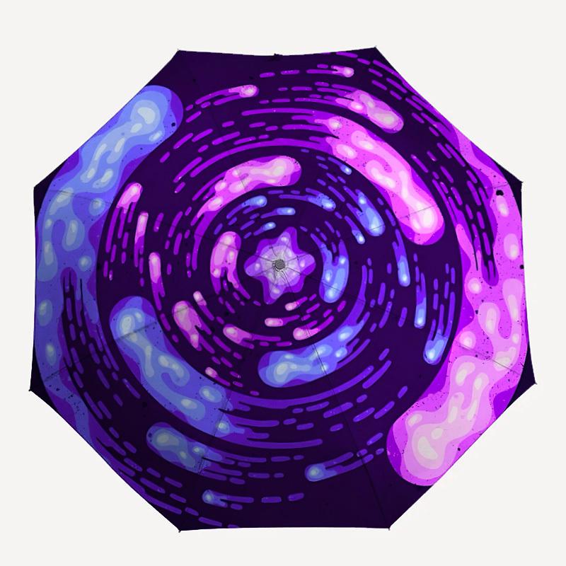 1pc Cosmic Vortex Automatic Open/Close Umbrella - Portable Collapsible Umbrella with 8-Rib Stability, Fashion Lovers yy251017158