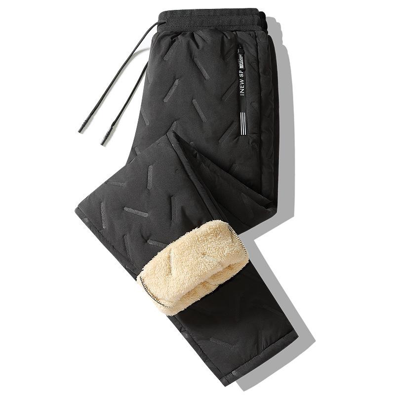 Northeast Snow Men's Fleece-Lined Lambswool Windproof Winter Sweatpants - Thick, Warm, Plus Size