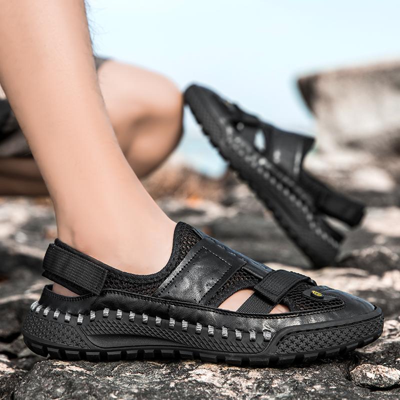 Fashion Men Casual Sandals Handmade Summer Hot Sale Non-slip Outdoor Breathable Loafers High Quality Fashion Beach Wading Walking Shoes