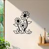 Wall Decor Daisy Flower Metal Art Black Minimalist Indoor Outdoor Housewarming Gift
