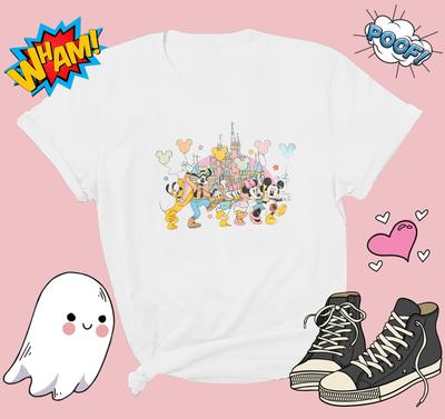 Mickey Friends Balloons T-shirt T Shirt Men Women Unisex Tshirt G679