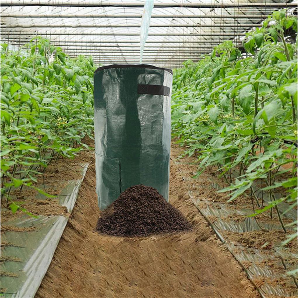 Garden Greenhouse PE Cloth Compost Waste Collection Bag Ferment Container Leaf Sack with Viewing Window Gardening Supplies