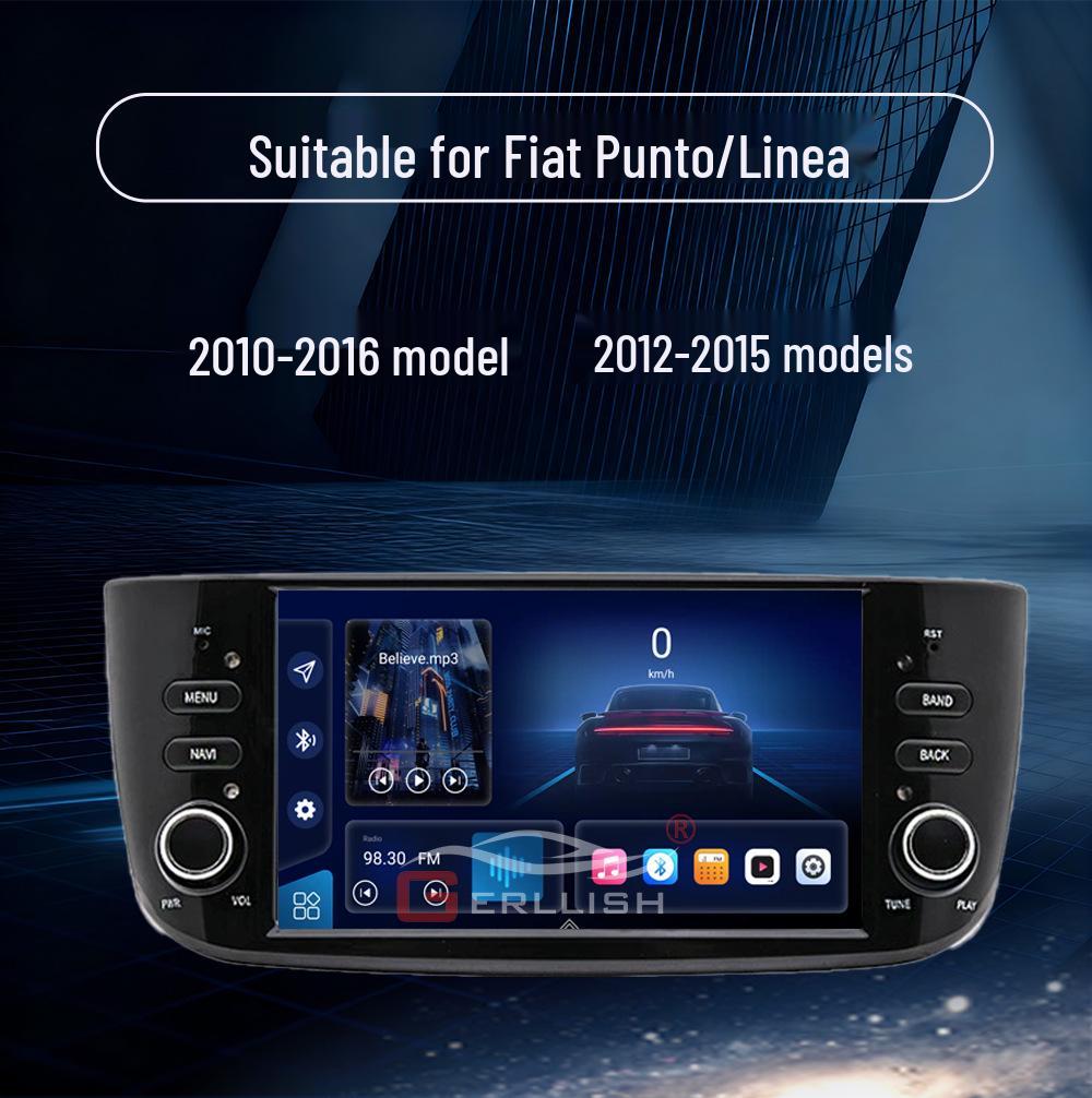 Cross 7-inch Car Navigation with Bluetooth and CarPlay for Fiat Punto/Linea.