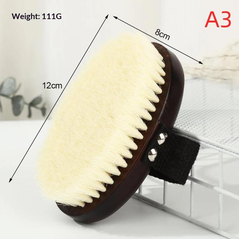 1Pcs Soft Wet Dry Body Spa Massager Brush Wood Bristle Bath Brush Household Practical Skin Exfoliates Body Cleaning Brush