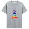 Rainbow Beautiful Mandala Graphic Print Tshirt Women Unisex Cotton T Shirt Cool Casual Short Sleeve T-Shirt Tees Tops Streetwear