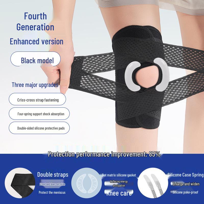 Japanese 6th Gen Breathable Knee Support: Lightweight Strap for Running, Cycling, Mountaineering, Meniscus and Patella Stability