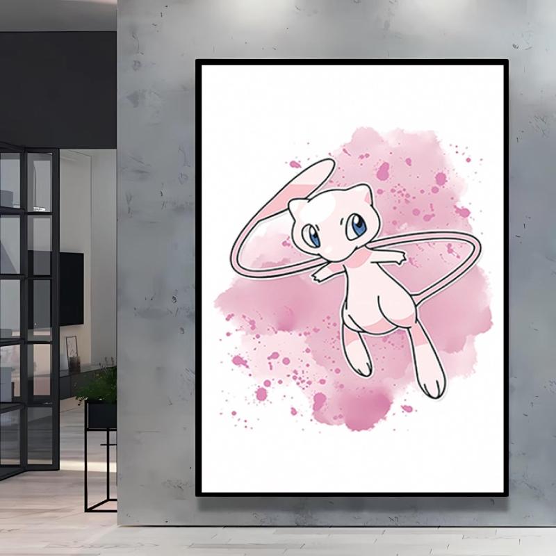 Canvas Art Watercolor Themed Walls Painting Pokemon Snorlax Comics Pictures Modern Home Waterproof Children Room Decor Gifts