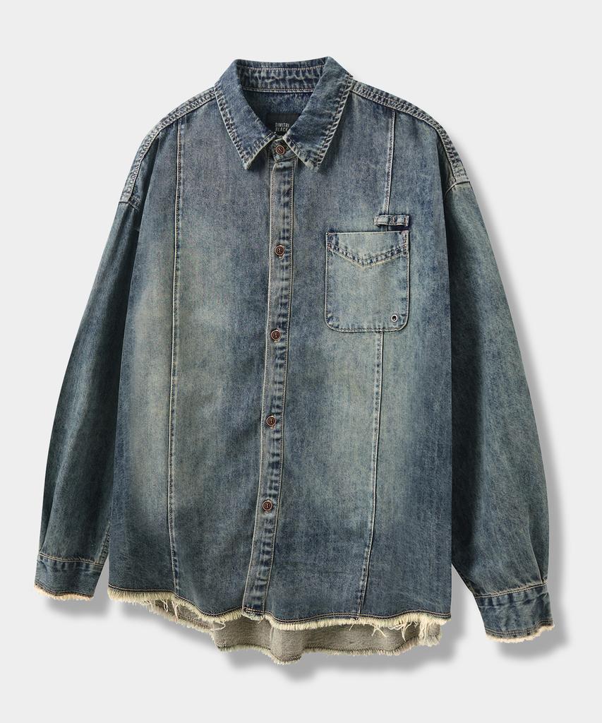 Dimiteulibeullaeg Cutoff Denim Work Shirt_Dust Indigo