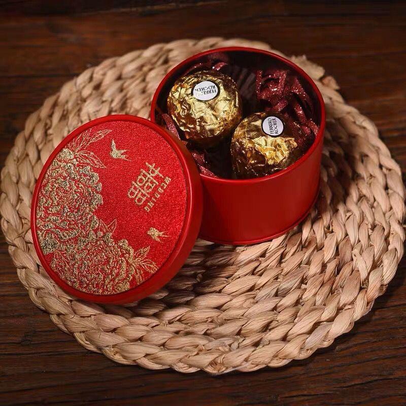 2022 Creative Drum-Shaped Wedding Candy Tin Box