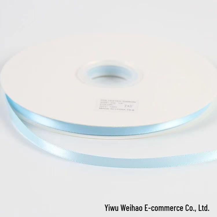 

Светло-голубая атласная полиэстеровая лента (0.3-5см) для подарочной упаковки и свадеб