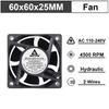 1Pcs 60mm 80mm 90m 120mm AC 110V 220V 240V 3 inch Dual Ball Plastic Universal Cooling Cooler PC CPU Fans Airflow For Computers