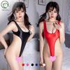 Reignite Passion: Shiny High-Slit Tight Bodysuit Lingerie for Women