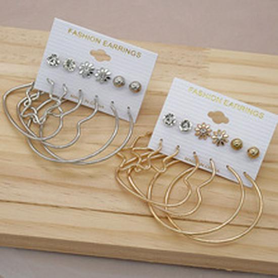 Christmas 925 Silver Needle Ear Stud Set: Cute Red Flowers & Girly Designs from Japan and South Korea