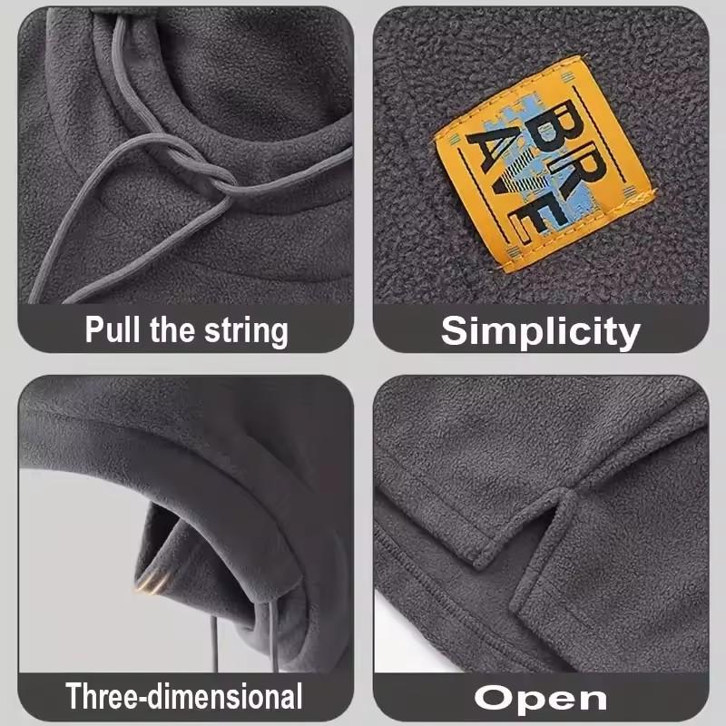 Winter Warm Neck Cover Integrated Knitted Face Mask for Unisex Drawstring Windproof Hat Outdoor Ski and Motorcycle Riding Hat