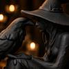 3D Printed Witch Figurine Gothic Decorative Statue Resin
