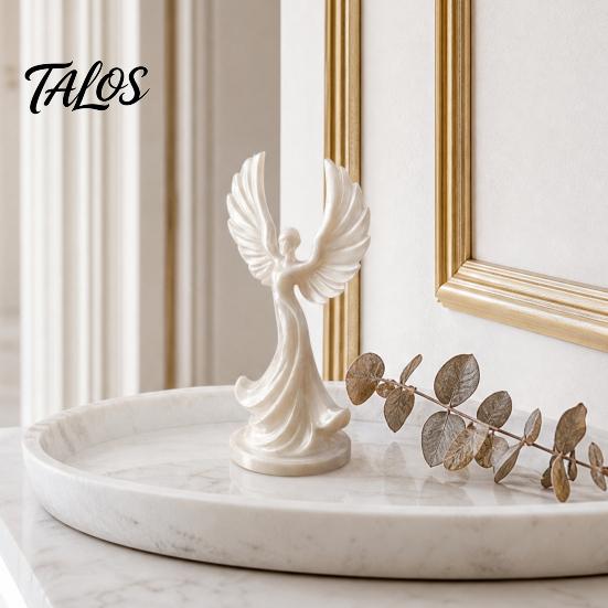 Small Angel Statue 3D Printed Dancing Figurine, Modern Winged Women Statue, Collectible Decorative Sculpture for Living Room, Bedroom, Bookshelf