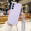 Crossbody Lanyard Liquid Magnetic Case For Iphone 14 13 12 11 X XR XS Max 7 8 SE 2020/Samsung Galaxy S23 S22 Ultra Magsafe Silicone Soft Back Cover