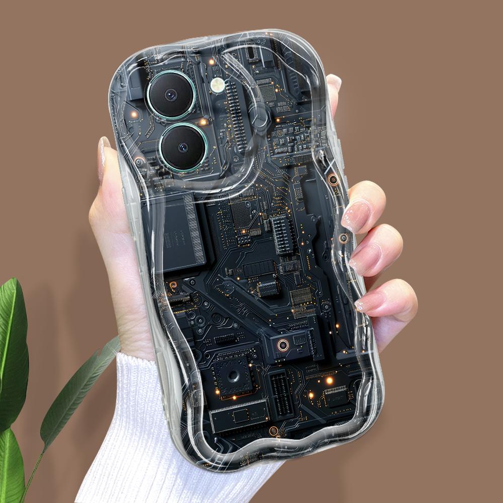 

Милый мультяшный узор, кремовая текстура, мягкий силиконовый чехол с волнистыми краями, чехол для телефона для Vivo Vivo Y21E прозрачный