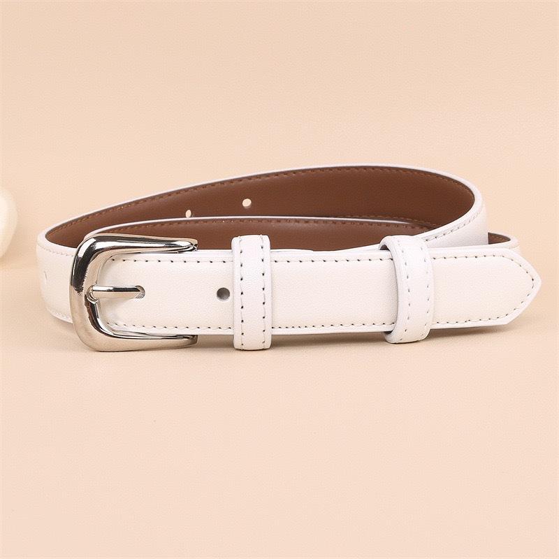 Belt Silver Buckle with Straight Jeans Women's Belt Women's Simple Design Belt