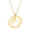 18K Gold Versatile Glossy 15MM Hollow Heart Necklace – Customizable Laser Logo