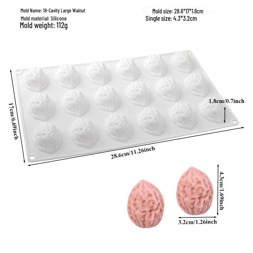 3D Fruchtmousse Silikon Kuchenformen: Birne, Apfel, Ananas, Pfirsich, Durian, Himbeere.