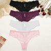 4Pcs/Set Perspective Lace Panties Hollow Out Low-waist Underwear Thongs Female Underpants Breathable Lingerie Intimates