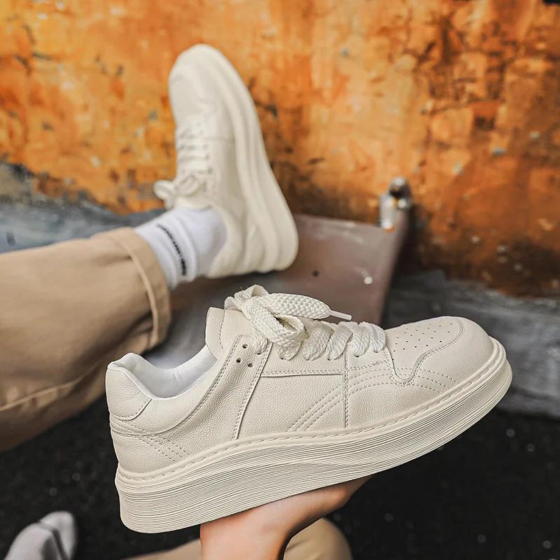 Fashion 2024 Spring Autumn New Designer Sneakers Men Fashion Casual Sports Platform Board Shoes Male Solid Color Zapatos De Hombre