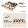 3‑In‑1 Wooden Chess Checkers   Folding Portable Interactive Chess Board Toy
