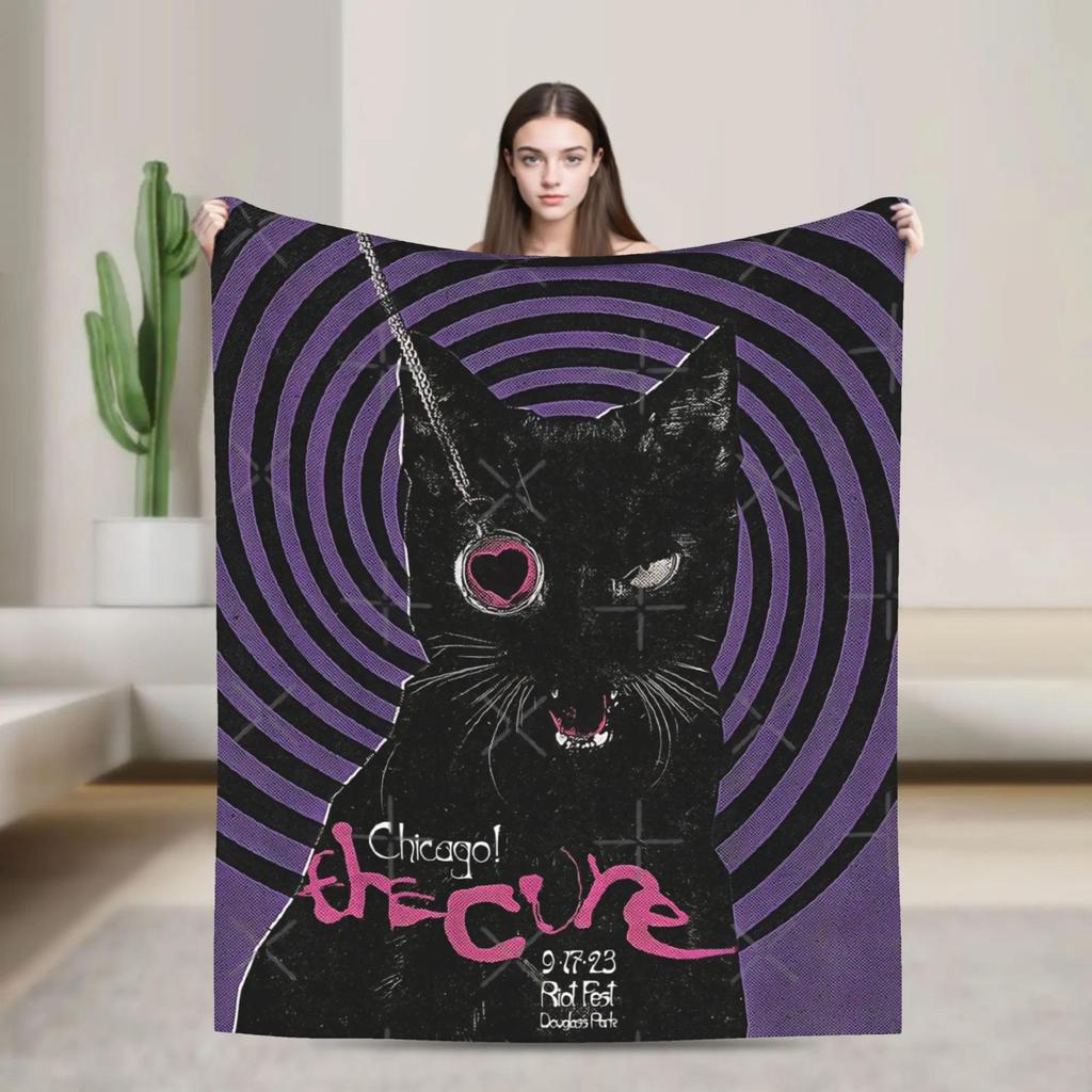 THE CURE Band Flannel Blanket Super Warm Throw for Home Decor Soft Fluffy Bedspread Sofa or Bed Cover