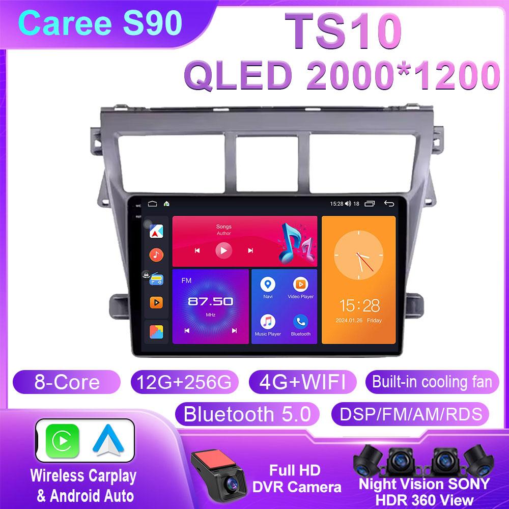Car Android Auto For Toyota VIOS Yaris 2007 2008 2009 2010 - 2012 Car Radio Stereo Multimedia Player Carplay Auto GPS Navigation