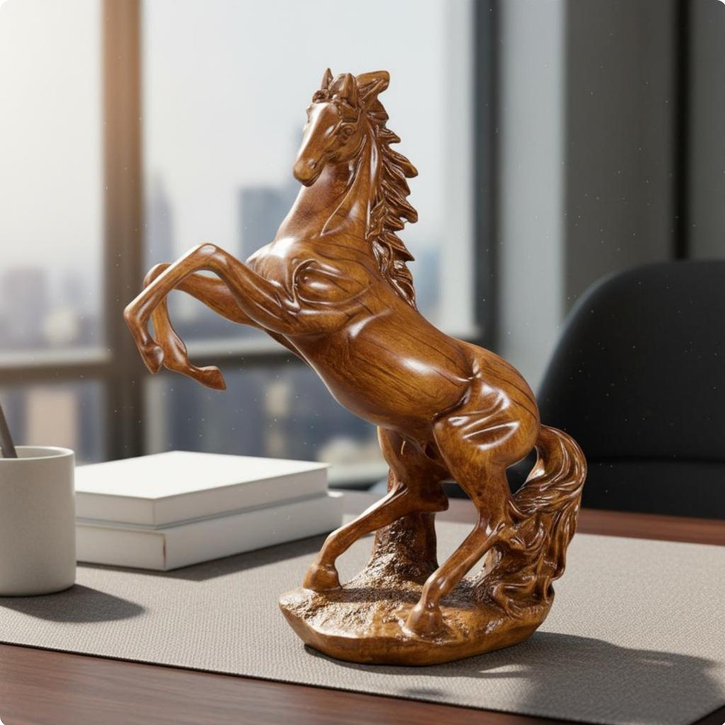 Resin Horse Decoration Symbol of Success Feng Shui Horse Figurine House Decoration Elegant Posture Collectible
