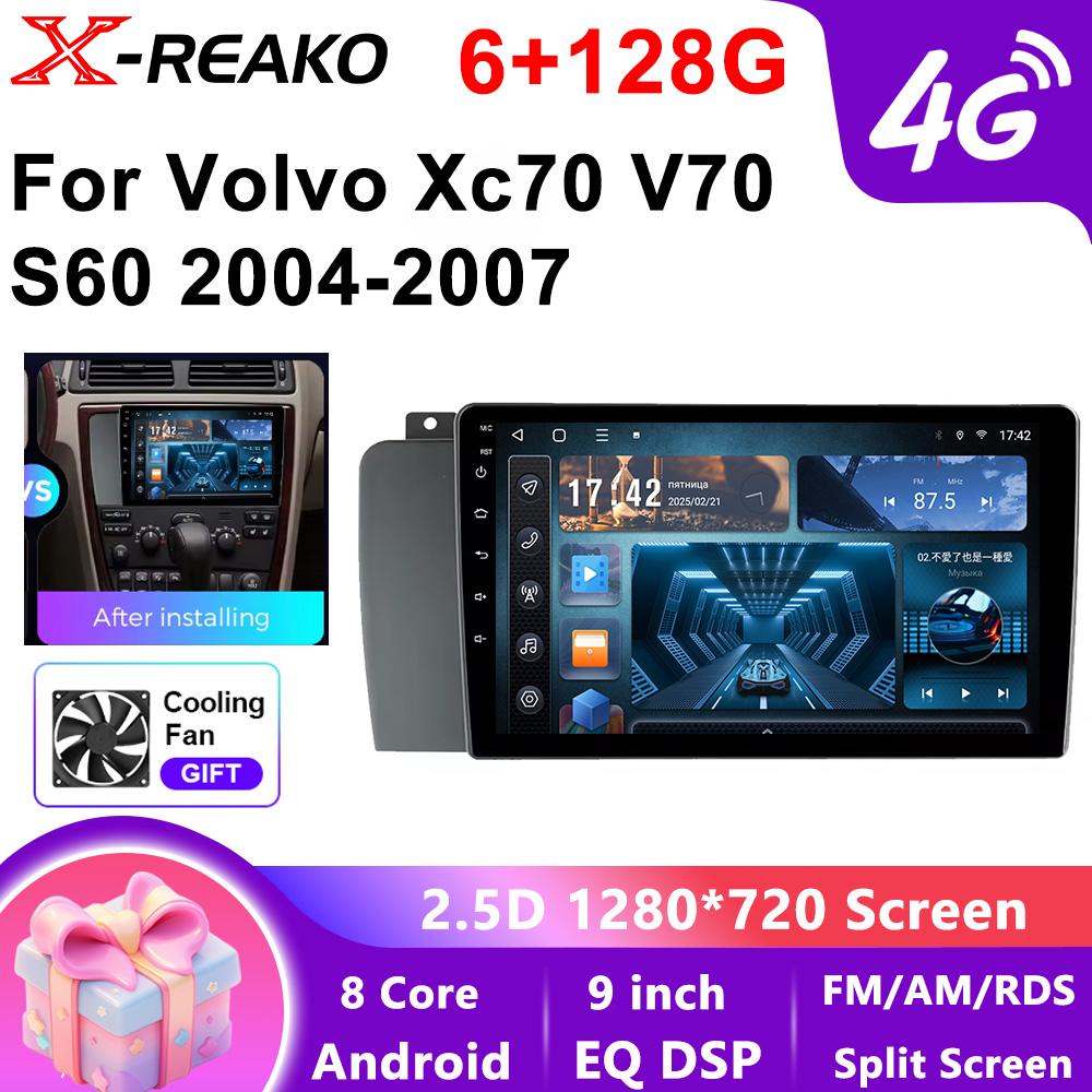 Für Volvo Xc70 V70 S60 2004-2007 Android 2 Din Auto Auto Carplay 4G+WIFI GPS Autoradio Navigation Multimedia Videoplayer Stereo BT