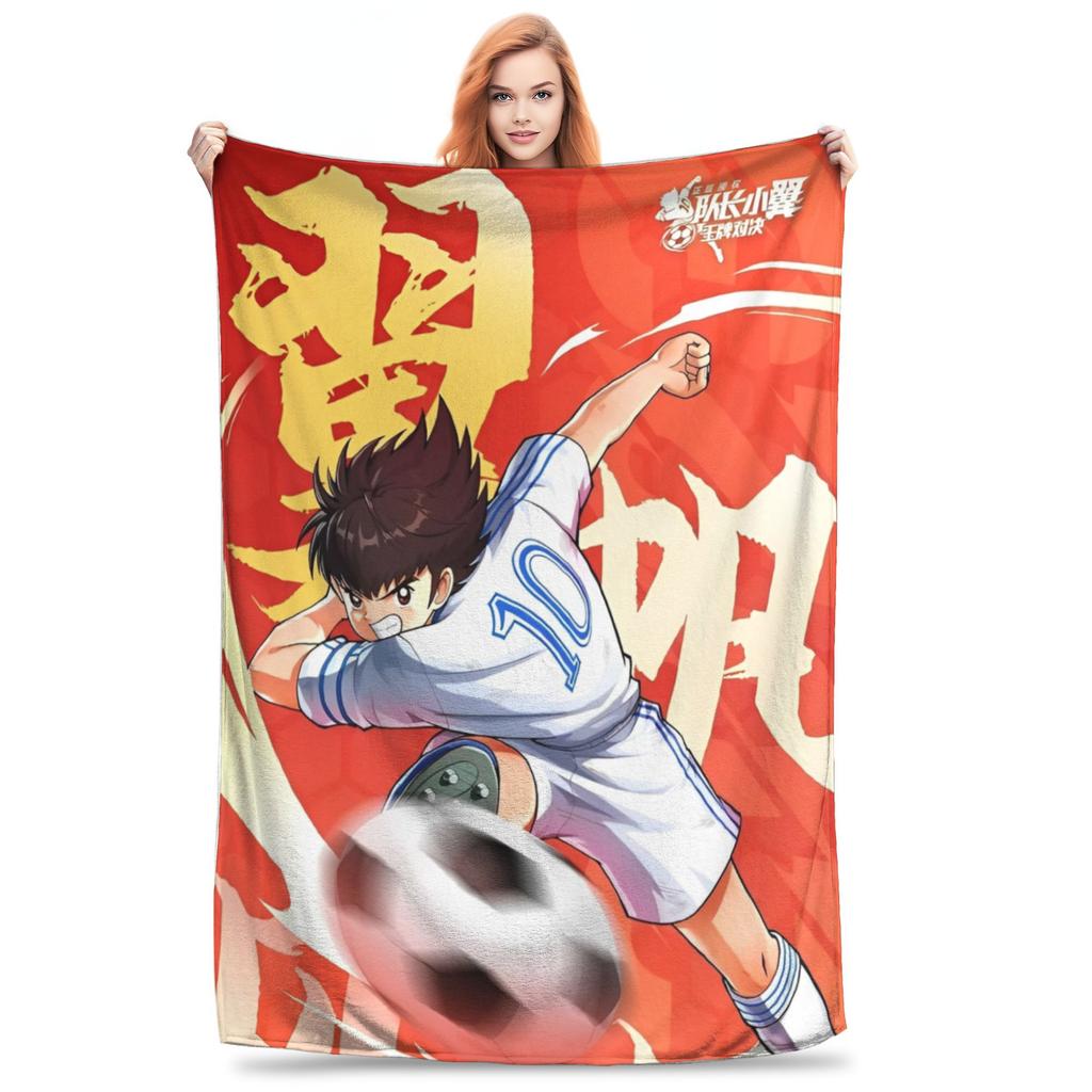 Captain Tsubasa Team Blanket Teppei Kisugi Wakabayashi Genzo Flannel Throw Blankets Summer Air Conditioning Soft Bedspreads,