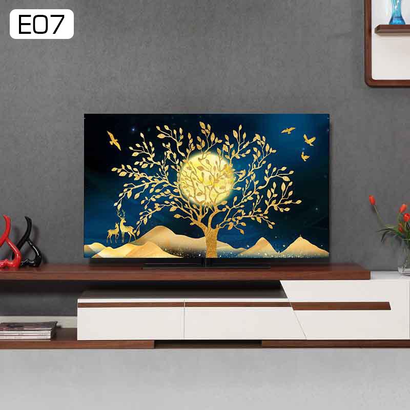 Soft Fabric TV Hood Dust-proof Cover Towel 32 37 40 43 50 60Inches Household Hanging LCD TV Cover Dustproof Decorative Cover