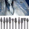 10 Stück/Set Hartzink-Zinklegierung Rotationsfeile Mini-Bohrer Präzisionsschleifkopf Metallgravur
