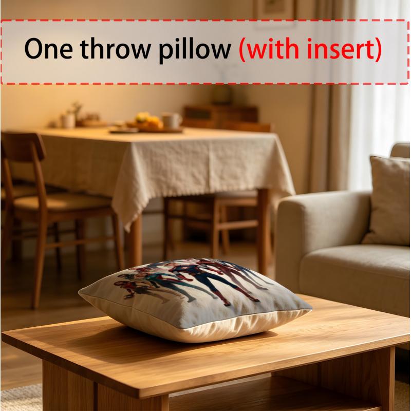 Throw Pillow Cushion Accent Pillow Includes Pillow Core 18.18 Inch Super Hero Team Print Soft Fabric For Sofa Bedroom Car