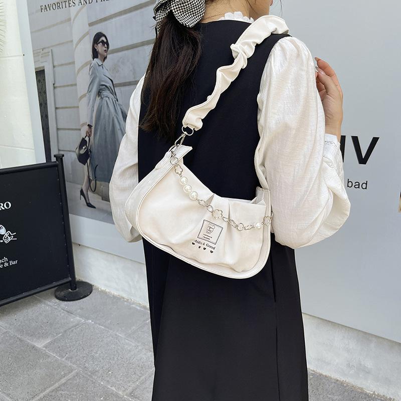 Today's popular underarm bags for women's autumn niche pleated cloud chain bags for women's tide