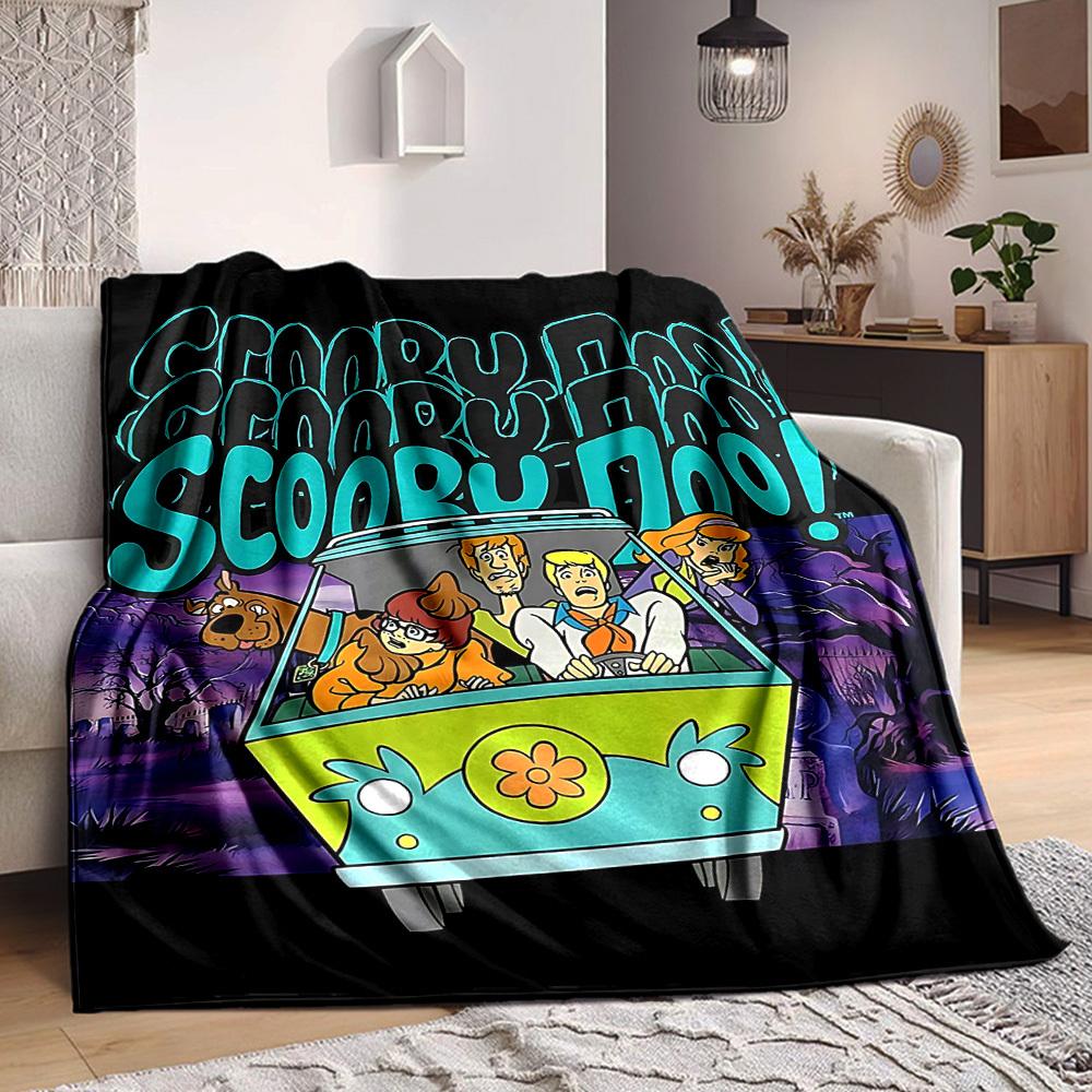1pc Scooby Doo Blanket Lightweight Flannel Throw For Sofa, Bed, Travel, Livingroom, Office, Couch, Chair, And Bed