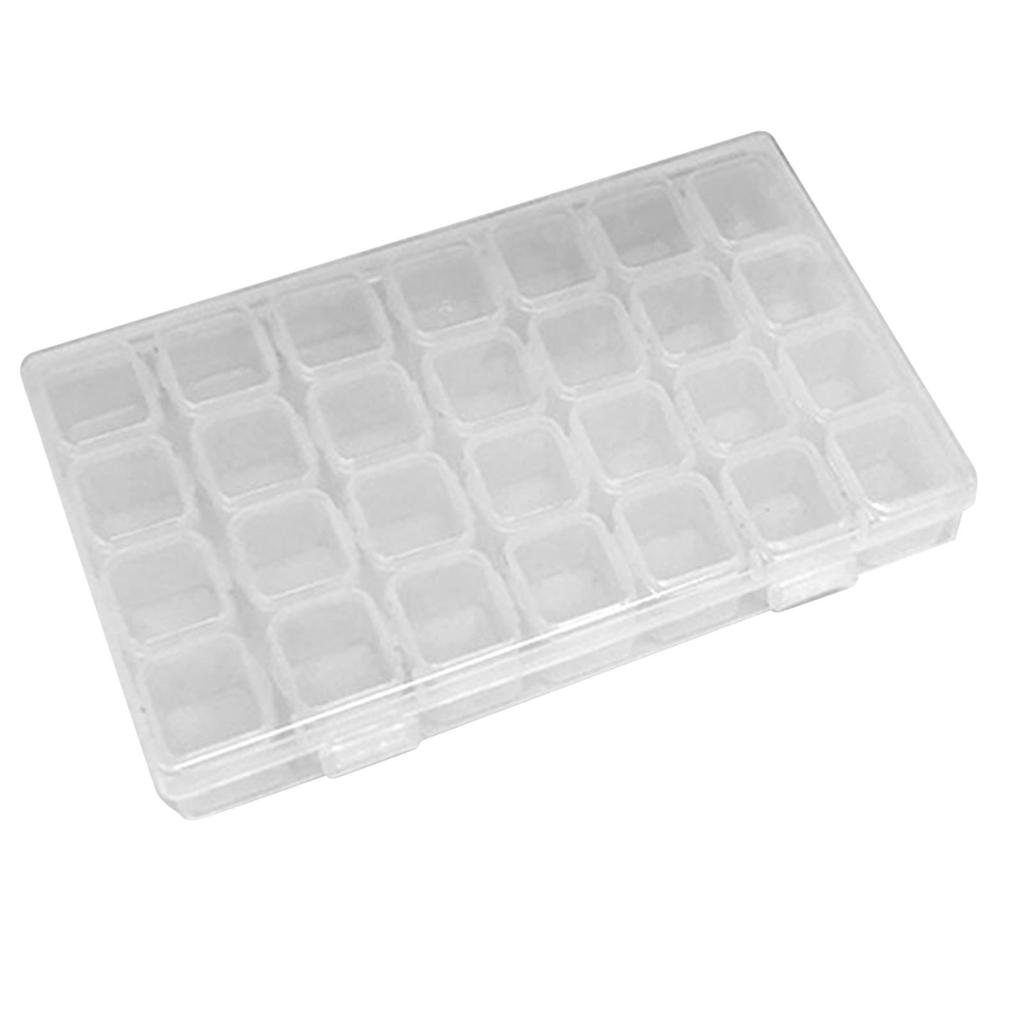 Nail Storage Box 28 Grid Eco Friendly Durable Transparent PP Separate Lid Nail Tip Box for Bead